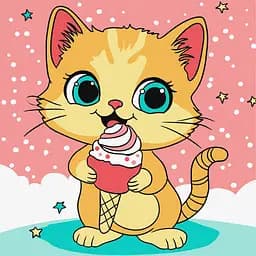 Картина за номерами "Малинове морозиво" KHO6260, 25х25 см