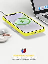 Силиконовый чехол с MagSafe для Apple iPhone 14 Plus, ICON2 MagCase, желтый, противоударный, панель с мягкой подкладкой, защита всего корпуса, поддержка беспроводной зарядки, совместим с защитными стеклами и пленками, ArmorStandart (ARM68400) - мініатюра 9