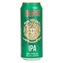 Пиво Templarske IPA світле фільтроване 6% 0.5 л