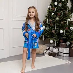 Халат дитячий з плюшевого велюру Stitch 18157 146-152 см - мініатюра 6
