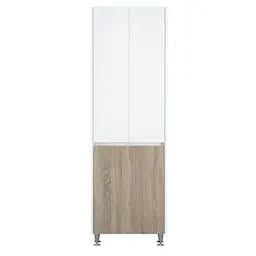 Пенал Am.Pm Gem S 60 см підлоговий з кошиком білий глянець/дерево M91CRX0606WF38