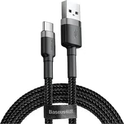 Кабель Baseus Cafule USB для Type-C 3A 1m grey black (CATKLF-BG1)