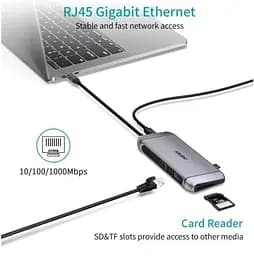 USB-Хаб Choetech USB-ХАБ USB Type-C 9-в-1 (HUB-M15-GY) - мініатюра 9