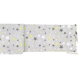 Бортики в дитяче ліжечко Cosas Yellow Stars 30 х 180 см (WeltBed_StarYellowGrey_Grey)