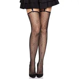 Чулки Leg Avenue Daisy Dot Fishnet Stockings One Size Black