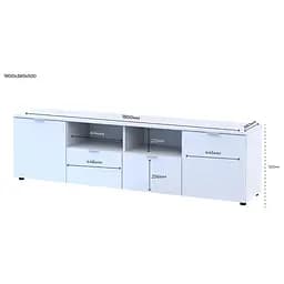 Комод Doros Рон 4 Білий 2 фасади 2 шухляди 180х38х50 (44900221) - мініатюра 3