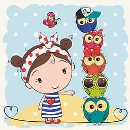 Роспись на холсте ArtCraft Девочка и совята 15562-AC 30х30 см