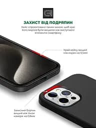 Силиконовый чехол с MagSafe для Apple iPhone 15 Pro Max, ICON2 MagCase, черный, противоударный, панель с мягкой подкладкой, защита всего корпуса, поддержка беспроводной зарядки, совместим с защитными стеклами и пленками, ArmorStandart (ARM72748) - мініатюра 5