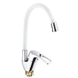 Змішувач для кухні Zegor YUB4-F181KW гнучкий гусак білий 30412