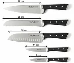 Tefal Набір ножів Ice Force, 5 пр., з дерев'яною колодкою, нержавіюча сталь, плаcтик, чорний - мініатюра 5
