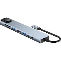 Концентратор Dynamode USB-C 8-in-1 HDMI 4K30Hz + 1xRJ45 + 1xUSB 3.0 + 1xUSB 2.0 + 1xUSB-C PD (BYL-2017L) - мініатюра 2