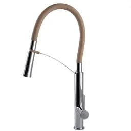 Змішувач для кухні TOPAZ MODERNO TMD-8817-H23-BG бежевий з гофро-гусаком та лійкою-душем - мініатюра 8