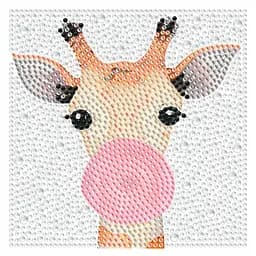 Алмазна мозаїка Жираф бабл-гам DM5001 з рамкою 15х15 см