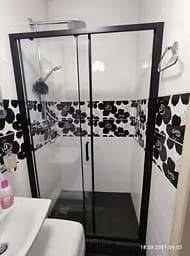 Душові двері Dusel EF185B Black Matt 140x190, універсальні, прозорий, чорний матовий - мініатюра 2
