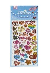 Наліпка пластикова з фольгою Сердця, 4 шт.