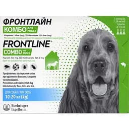Краплі Boehringer Ingelheim Frontline Combo від бліх та кліщів для собак, 10-20 кг, 1,34 мл, 1 піпетка (159918-1)