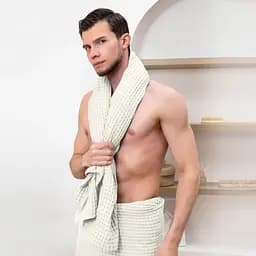 Набір рушників Cosas Cube Olive & Cube White 2 шт. (SetTowel_95-SqOlive_130-SqWhite) - мініатюра 10