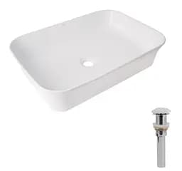 Раковина накладна Qtap Virgo N 560x380x130 White з донним клапаном QT18116308W48462 - мініатюра 2