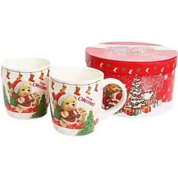 Набор чашек новогодних Tanto T3691 керамика в подарочной упаковке 350 мл Белая 2 шт