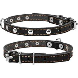 Нашийник Collar одинарний з прикрасами, 24-32х1,2 см, чорний