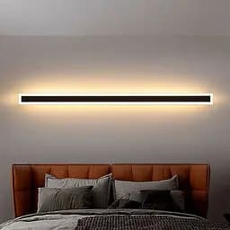 Сучасні лінійні бра в чорному корпусі 120 см Арт. WB 19/1200 BK Line F