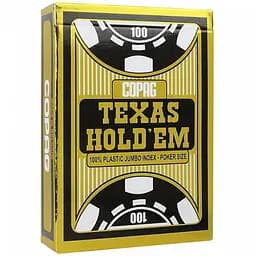 Карти гральні Cartamundi Copag TEXAS HOLD'EM 100% Plastic Jumbo Index (black) (PC_CPJI)