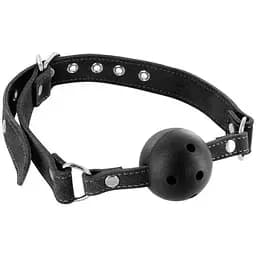 Кляп Fetish Tentation Premium Leather Gag With stiff ball