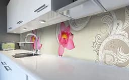 Кухонний фартух Лотос Орнамент вініловий для кухні 65х250 см Абстракція Бежевий Happy Pocket Z184402 - мініатюра 5