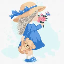 Набор для росписи по номерам 7+ Маленькая девочка, 30x30 см, КНО6092