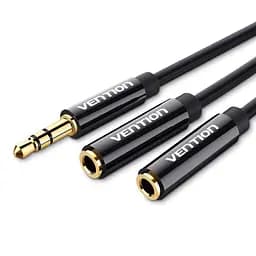 Кабель-разветвитель Vention 3.5mm Male to 2*3.5mm Female Stereo 0.3m Black (BBSBY)