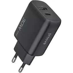 Зарядний адаптер блок живлення Proove Silicone Power 2 30W (2 порти Type-C + USB) WCSP23110001 чорний