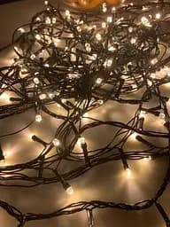Світлодіодна гірлянда нитка вулична Led Cob 10 м 100led батарейки Warm White - мініатюра 3