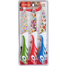 Набір кольорових ножів на блістері, 3 предмета 11х24 см u3-3205