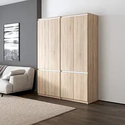 Шкаф для одежды Vays, со штангой и полками, комплект из 2 шкафов R10+R24 Дуб Сонома-Белые планки