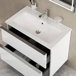 Тумба з умивальником Am.Pm X-Joy S підвісна 80 см 2 ящики білий MTA-FHX0802WG-WCC0802WG, Білий - мініатюра 8