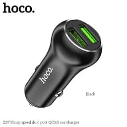 Адаптер автомобильный Hoco Sharp speed dual port Car charger Z37 | 2USB, QC3.0, 3A, 36W |