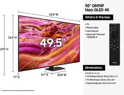 Samsung Телевізор 50" NeoQLED 4K 120Hz (Up to 165Hz) Smart Tizen Black - мініатюра 3