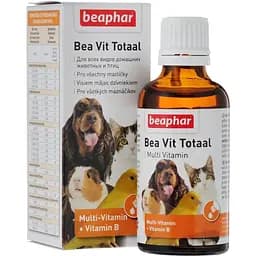 Вітаміни Beaphar Bea Vit Totaal для нормалізації обміну речовин у собак, котів, тхорів, птахів і гризунів 50 мл