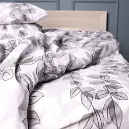 Простирадло MirSon Ranforce Elite 17-0695 Silver Foliage 110х160 см біле з сірим (2200010452778)