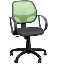 Кресло Бит/АМФ-8 сиденье Сетка черная/спинка Сетка салатовая