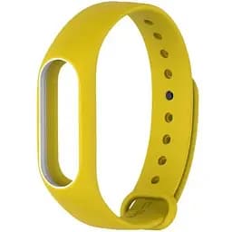 Силиконовый ремешок Primo для фитнес-браслета Xiaomi Mi Band 2 Yellow-White