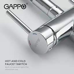 Змішувач для кухні на дві води Gappo G4398-30 з гнучким виливом, сірий/хром, Сірий - мініатюра 6