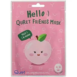 Маска для обличчя Quret Hello Friends персик 25 г