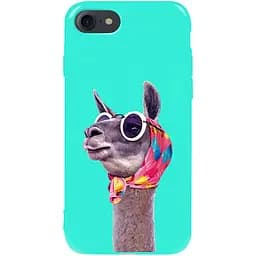 Чехол-накладка Toto Pure TPU 2 mm Print Case Apple iPhone 7/8/SE 2020 #8 Lama Glasses Mint