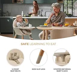 Стільчик для годування 2 в 1 Kinderkraft Fini 2 Beige (KHFINI02BEG0000) - мініатюра 6
