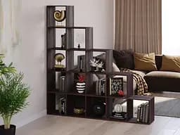 Стеллаж горка-перегородка для комнаты Moreli Stina 1776x1776x300 мм Венге темный (zg-s17-venge)