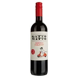 Вино Gatto Matto Primitivo Salento IGT, червоне, сухе, 0,75 л