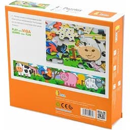 Дерев'яний пазл Viga Toys Ферма 4 в 1, 48 елементів (50069) - мініатюра 2