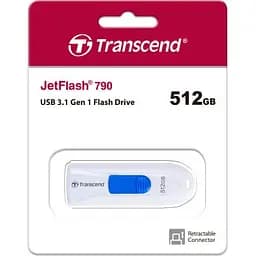 USB флеш накопичувач Transcend 512GB JetFlash 790 White USB 3.1 (TS512GJF790W) - мініатюра 5