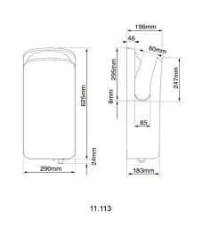 Сушарка для рук Hotec 11.113 Stainless Steel - мініатюра 4